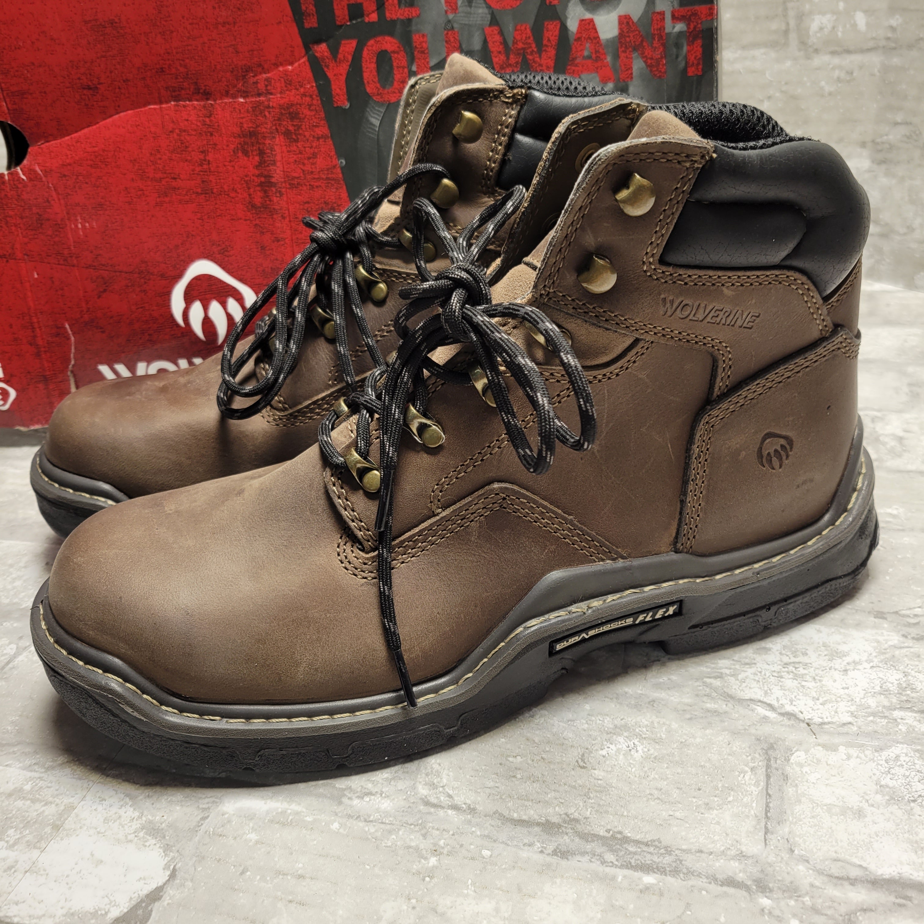 WOLVERINE Men's Raider DuraShocks 6 Inch Composite Toe Construction Boot, 10EW (8037902942446)